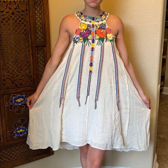 Free People Dresses & Skirts - Free People embroidered halter dress Med
